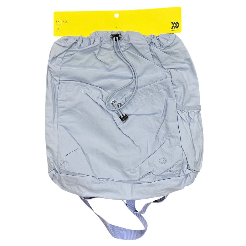 All In Motion Light Blue Backpack With Drawstring & Adjustable Straps Lightweigh - Picture 4 of 7